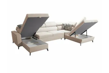 Galbally 5-sits Hörnbäddsoffa Pink - Huonekalut - Sohva - Vuodesohva