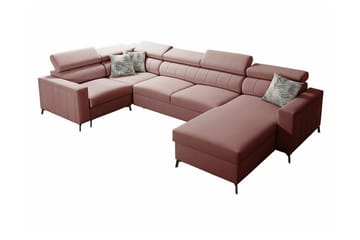 Galbally 5-sits Hörnbäddsoffa Pink - Huonekalut - Sohva - Vuodesohva