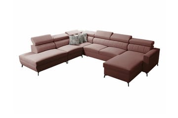 Galbally 5-sits Hörnbäddsoffa Pink - Huonekalut - Sohva - Vuodesohva