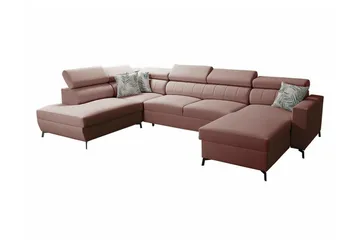 Galbally 5-sits Hörnbäddsoffa Pink - Huonekalut - Sohva - Vuodesohva