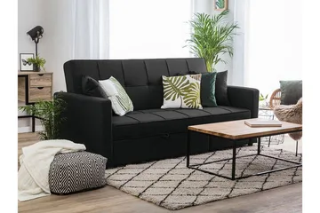Glomma 3-istuttava jatkettava vuodesohva 181x207 cm kangasta - Tummanharmaa - Huonekalut - Sohva - Vuodesohva - 3 istuttava vuodesohva