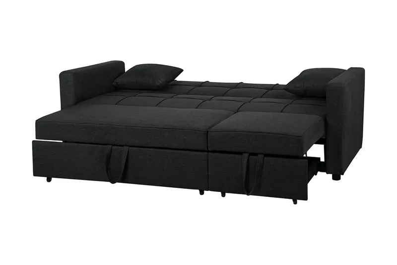 Glomma 3-istuttava jatkettava vuodesohva 181x207 cm kangasta - Tummanharmaa - Huonekalut - Sohva - Vuodesohva - 3 istuttava vuodesohva