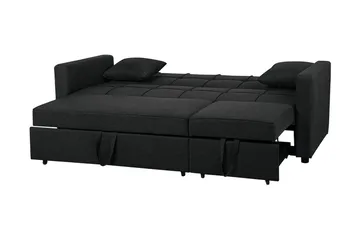 Glomma 3-istuttava jatkettava vuodesohva 181x207 cm kangasta - Tummanharmaa - Huonekalut - Sohva - Vuodesohva - 3 istuttava vuodesohva