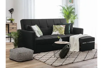 Glomma 3-istuttava jatkettava vuodesohva 181x207 cm kangasta - Tummanharmaa - Huonekalut - Sohva - Vuodesohva - 3 istuttava vuodesohva