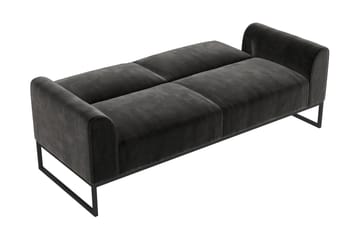 Gonxhe 2-istuttava suorakulmainen vuodesohva 113x179 cm samettia - Musta - Huonekalut - Sohva - Vuodesohva