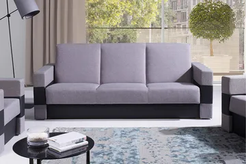 Gordia Vuodesohva 222x88x89 cm - Harmaa - Huonekalut - Sohva - Vuodesohva - 3 istuttava vuodesohva