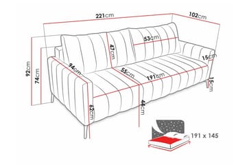 Graystone 2-sits Bäddsoffa Beige/Light beige - Huonekalut - Sohva - Vuodesohva