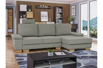 Graystone 3-istuttava oikea kulmasohva vuodetoiminnolla 130x193 cm säilytystilalla kankaasta - Vaaleanharmaa - Huonekalut - Sohva - Vuodesohva