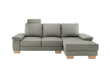 Graystone 3-istuttava oikea kulmasohva vuodetoiminnolla 130x193 cm säilytystilalla kankaasta - Vaaleanharmaa - Huonekalut - Sohva - Vuodesohva