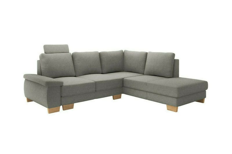 Graystone 3-istuttava oikeanpuoleinen l-mallinen kulmavuodesohva 130x203 cm säilytystilalla kankainen, Harmaa