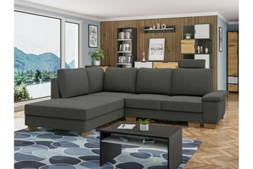 Graystone 3-istuttava vasemmanpuoleinen kulmavuodesohva divaanilla ja chaise longue -osalla kangasta - Harmaa - Huonekalut - Sohva - Vuodesohva
