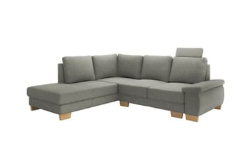 Graystone 3-istuttava vasen kulmavuodesohva 130x203 cm säilytystilalla, kangas - Harmaa - Huonekalut - Sohva - Vuodesohva