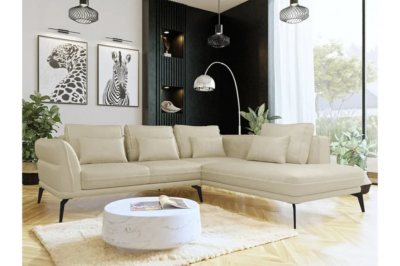 Graystone 4-sits Hörnbäddsoffa NO_BRAND beige - Huonekalut - Sohva - Divaanisohva - 4 istuttava sohva divaanilla