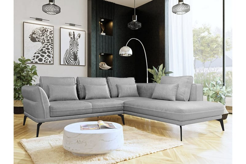 Graystone 4-sits Hörnbäddsoffa NO_BRAND Light grey/Dark grey - Huonekalut - Sohva - Divaanisohva - 4 istuttava sohva divaanilla