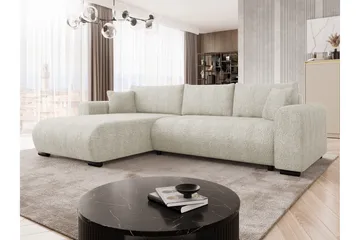 Handda Vuodesohva Divaanilla 3-istuttava Bouclé - Beige - Huonekalut - Sohva - Vuodesohva