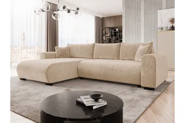 Handda Vuodesohva Divaanilla 3-istuttava Chenille - Beige - Huonekalut - Sohva - Vuodesohva