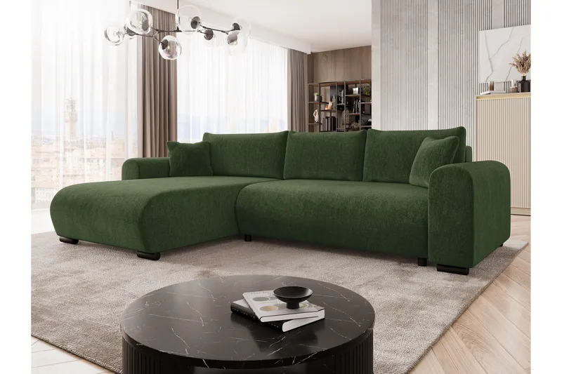 Handda Vuodesohva Divaanilla 3-istuttava Chenille - Vihreä - Huonekalut - Sohva - Vuodesohva