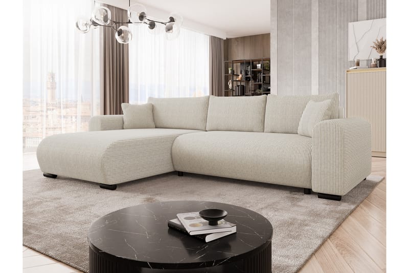 Handda Vuodesohva Divaanilla 3-istuttava Manchester - Beige - Huonekalut - Sohva - Vuodesohva
