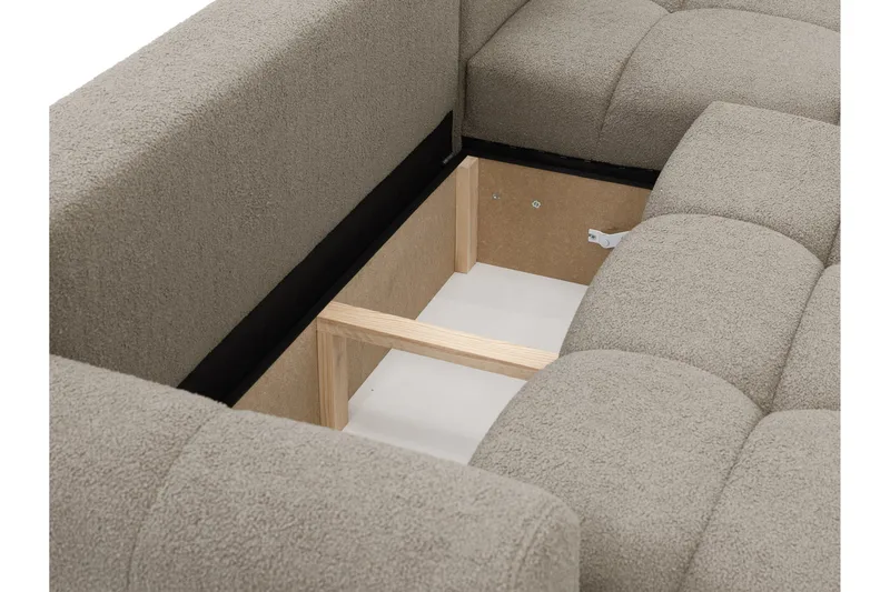 Handu Vuodesohva Divaanilla 3-istuttava Bouclé - Beige - Huonekalut - Sohva - Vuodesohva