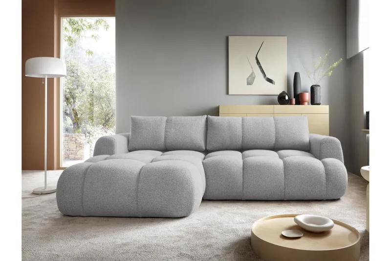 Handu Vuodesohva Divaanilla 3-istuttava Bouclé - Harmaa - Huonekalut - Sohva - Vuodesohva