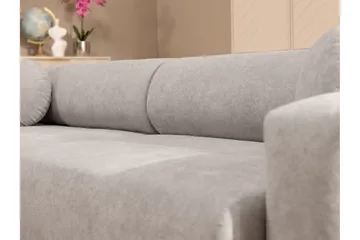 Hanish Vuodesohva Divaanilla 3-istuttava Plyysi - Beige - Huonekalut - Sohva - Vuodesohva