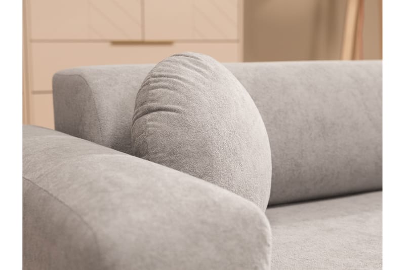 Hanish Vuodesohva Divaanilla 3-istuttava Plyysi - Beige - Huonekalut - Sohva - Vuodesohva