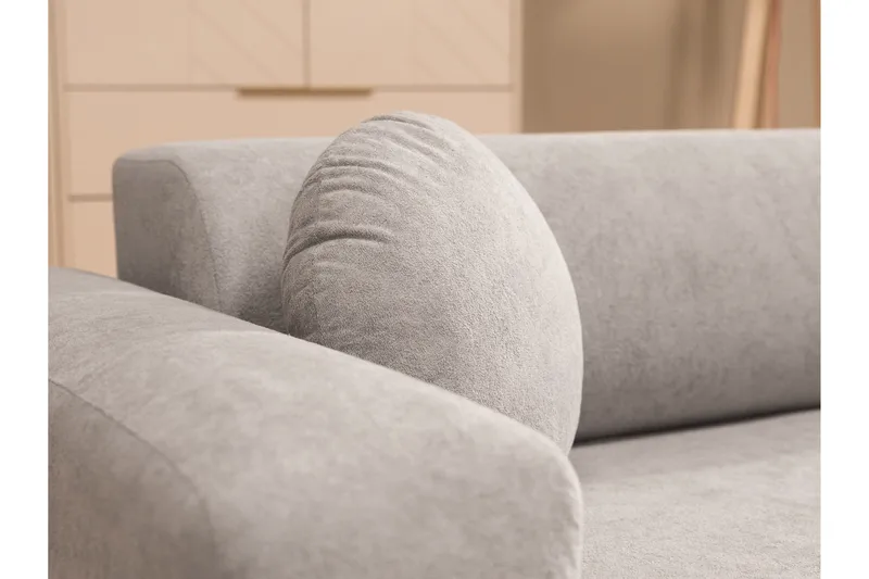 Hanish Vuodesohva Divaanilla 3-istuttava Plyysi - Beige - Huonekalut - Sohva - Vuodesohva