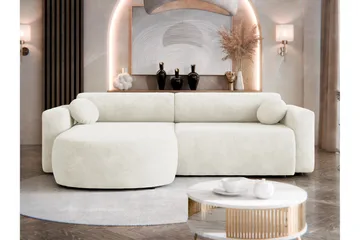 Hanish Vuodesohva Divaanilla 3-istuttava Plyysi - Beige - Huonekalut - Sohva - Vuodesohva