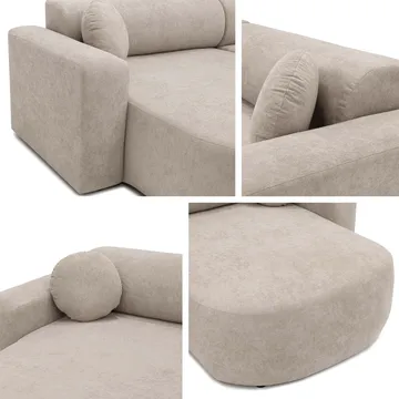 Hanish Vuodesohva kaksoisdivaanilla 5istuttava - Beige - Huonekalut - Sohva - Vuodesohva