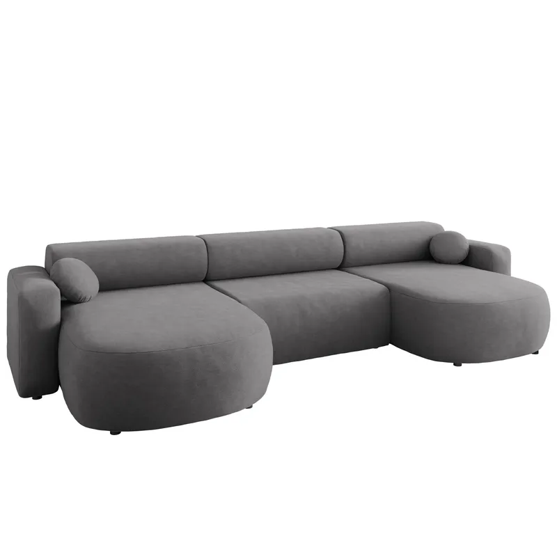 Hanish Vuodesohva kaksoisdivaanilla 5istuttava - Harmaa - Huonekalut - Sohva - Vuodesohva