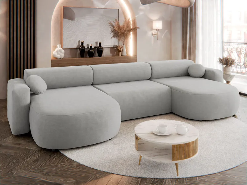 Hanish Vuodesohva kaksoisdivaanilla 5istuttava - Harmaa - Huonekalut - Sohva - Vuodesohva