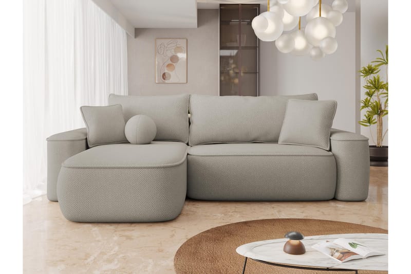 Harak Vuodesohva Divaanilla 3-istuttava Plyysi - Beige - Huonekalut - Sohva - Vuodesohva