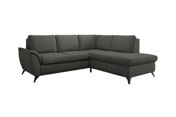 Hereford 3-istuttava oikeanpuoleinen kulmavuodesohva 126x185 cm säilytystilalla kankaalla - Harmaa - Huonekalut - Sohva - Vuodesohva