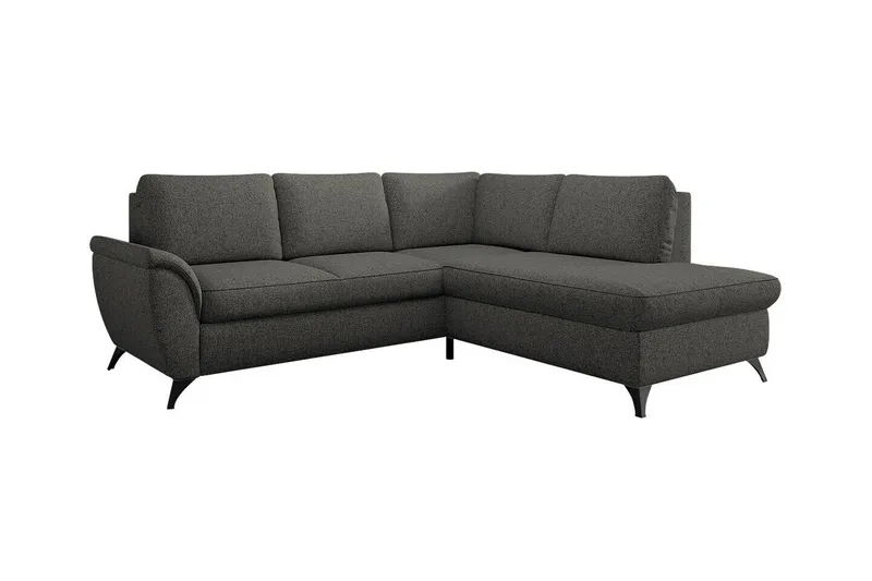 Hereford 3-istuttava oikeanpuoleinen kulmavuodesohva 126x185 cm säilytystilalla kankaalla, Harmaa