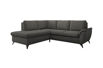 Hereford 3-istuttava vasen kulmasohvasänky 126x185 cm säilytystilalla kankaasta - Tummanharmaa - Huonekalut - Sohva - Vuodesohva