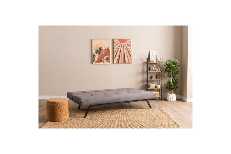 Hetalia 3-istuttava suorakaiteen muotoinen vuodesohva 100x180 cm kangas - Harmaa - Huonekalut - Sohva - Vuodesohva - 3 istuttava vuodesohva