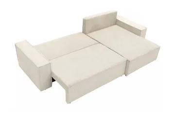 Hobson Vuodesohva Divaanilla 3-istuttava Plyysi - Beige - Huonekalut - Sohva - Vuodesohva