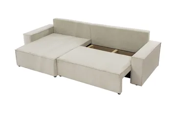 Hobson Vuodesohva Divaanilla 3-istuttava Plyysi - Beige - Huonekalut - Sohva - Vuodesohva
