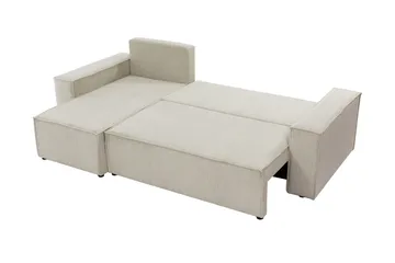 Hobson Vuodesohva Divaanilla 3-istuttava Plyysi - Beige - Huonekalut - Sohva - Vuodesohva