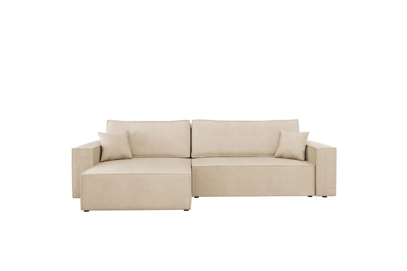 Hobson Vuodesohva Divaanilla 3-istuttava Plyysi - Beige - Huonekalut - Sohva - Vuodesohva