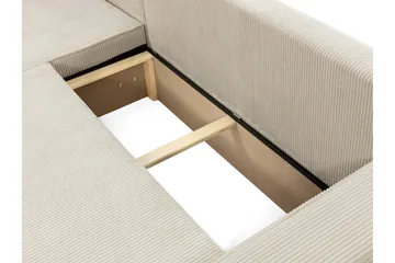 Hobson Vuodesohva Divaanilla 3-istuttava Plyysi - Beige - Huonekalut - Sohva - Vuodesohva