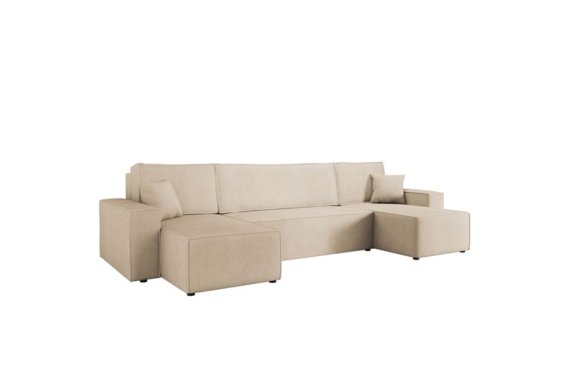 Hobson Vuodesohva Tupladivaanilla 4-istuttava Plyysi - Beige - Huonekalut - Sohva - Vuodesohva