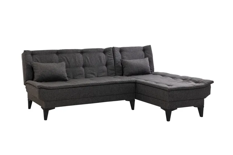 Hunterville 4-istuttava l-mallinen vuodesohva 107x225 cm kankaalla, Harmaa