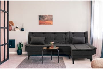 Hunterville 4-istuttava l-mallinen vuodesohva 107x225 cm kankaalla - Harmaa - Huonekalut - Sohva - Vuodesohva