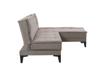 Hunterville 4-istuttava oikeanpuoleinen l-mallinen vuodesohva 107x225 cm kankaalla - Beige - Huonekalut - Sohva - Vuodesohva