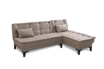 Hunterville 4-istuttava oikeanpuoleinen l-mallinen vuodesohva 107x225 cm kankaalla - Beige - Huonekalut - Sohva - Vuodesohva