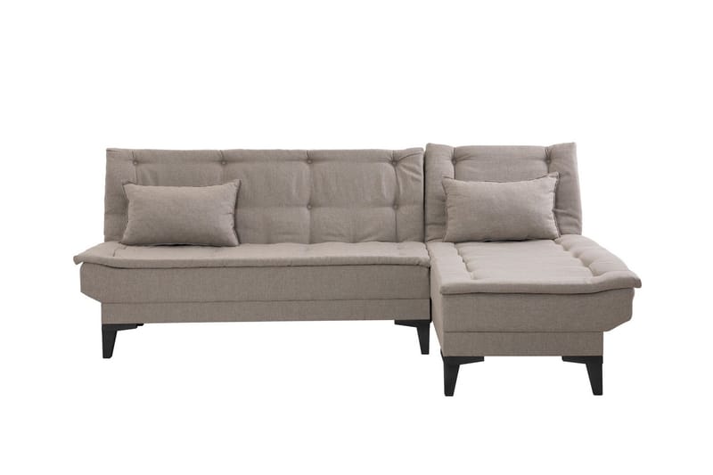 Hunterville 4-istuttava oikeanpuoleinen l-mallinen vuodesohva 107x225 cm kankaalla - Beige - Huonekalut - Sohva - Vuodesohva