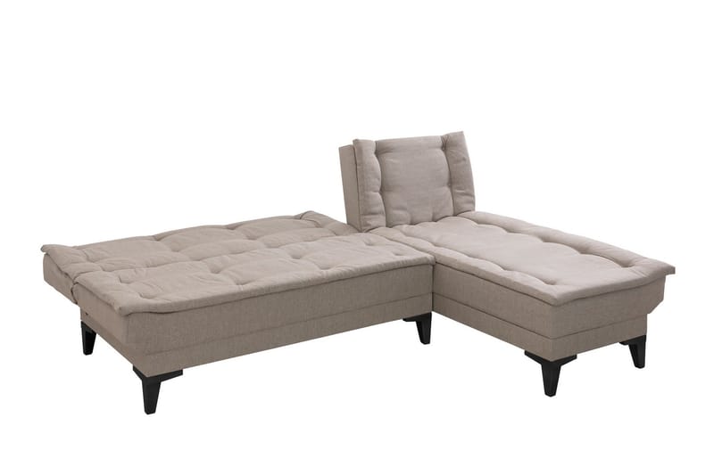 Hunterville 4-istuttava oikeanpuoleinen l-mallinen vuodesohva 107x225 cm kankaalla - Beige - Huonekalut - Sohva - Vuodesohva