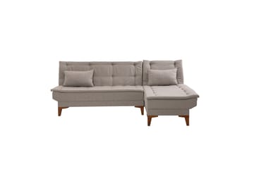 Hunterville 4-istuttava vasen l-mallinen vuodesohva 107x225 cm kankaalla - Beige - Huonekalut - Sohva - Vuodesohva