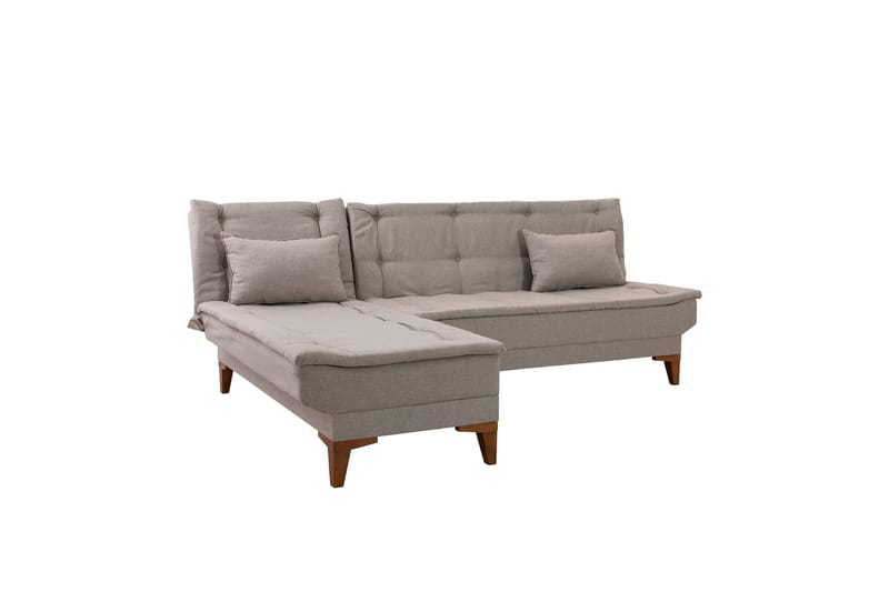 Hunterville 4-istuttava vasen l-mallinen vuodesohva 107x225 cm kankaalla - Beige - Huonekalut - Sohva - Vuodesohva